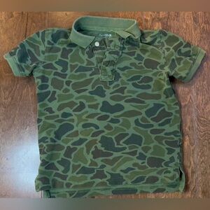 GAP Kids Size 4-5 Green Camo Polo Shirt